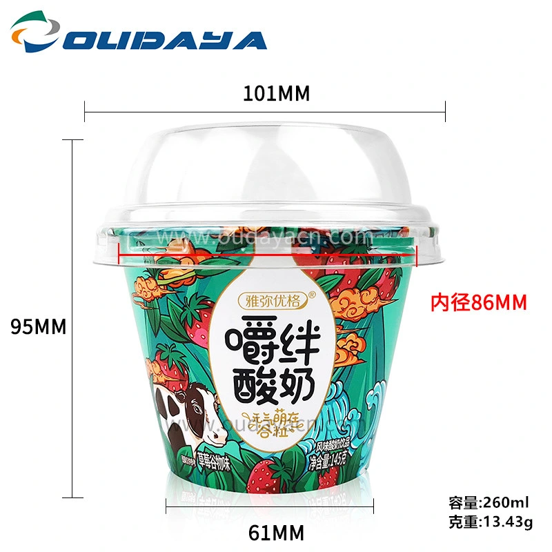 Ody 260ml 200g Iml Food Grade PP Plastic Yogurt Oatmeal Cup with Dome Pet Lid